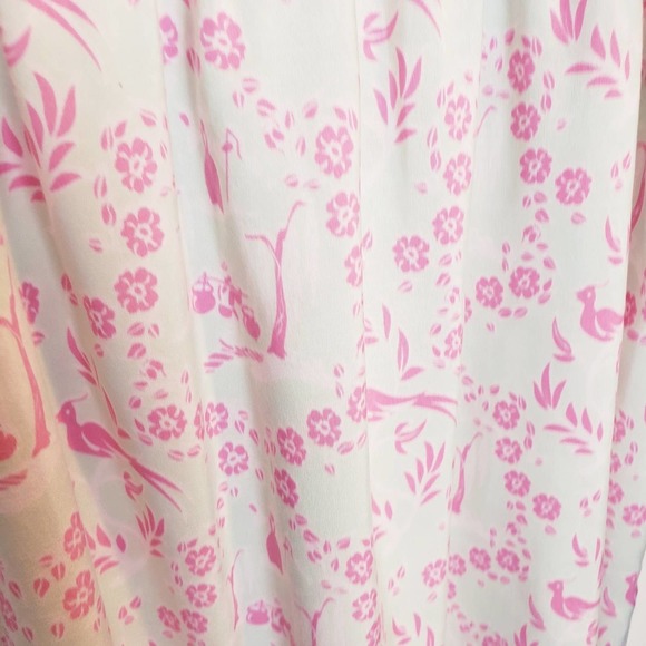 Angela Moore Pale Turquoise and Pink Carly Dress Long‎ Butterfly Sleeves Size S - Picture 10 of 10